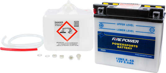 Fire Power 12N5.5-4A Conventional 12V Standard Battery with Acid Pack