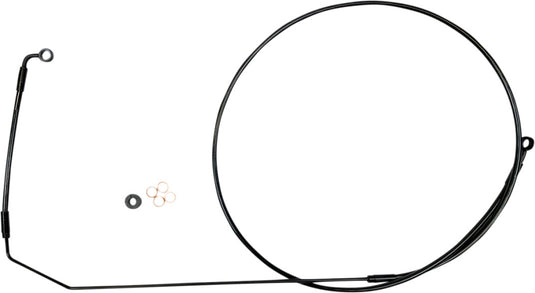 Magnum SBB1416-87 XR Stainless Dot Brake Line Kit - Stock / +4in. - Black with Black Fittings