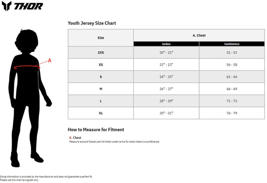 Thor Launchmode Bleach Youth Jersey (XX-Small, Gray/Acid)
