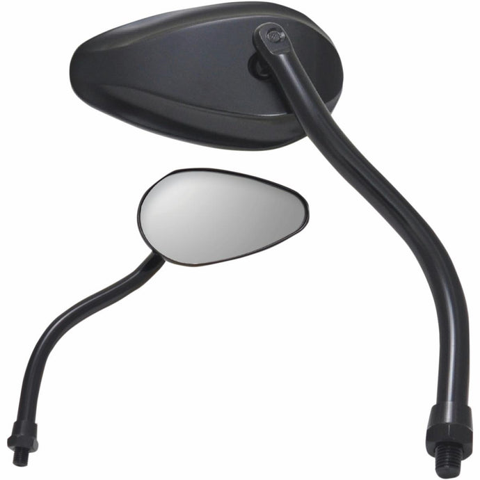 Parts Unlimited 0640-0961 X-Treme Mini Teardrop Mirror - Standard - Black