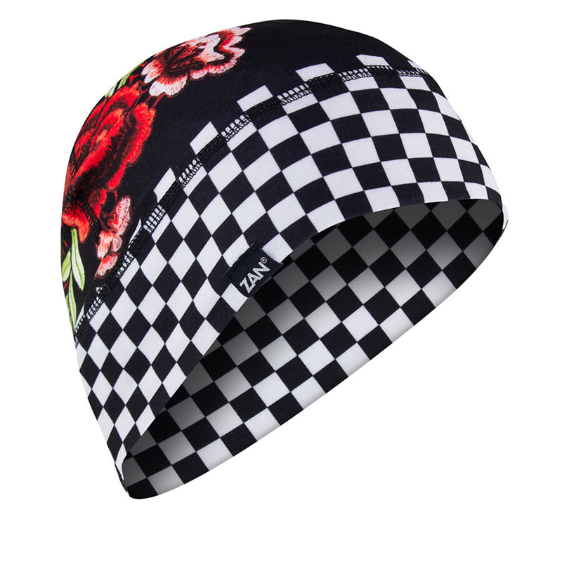 Zan Headgear Sportflex Series Beanie Checkered Floral Black