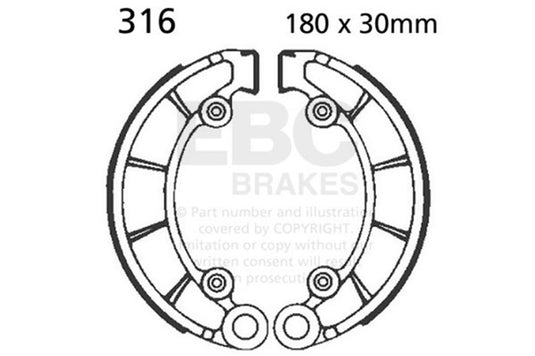 Ebc Powersports 316 EBC Powersport Brake Shoes