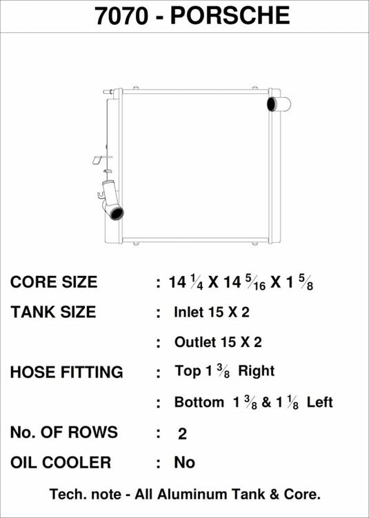 Csf 7070 CSF Radiators - Aluminum