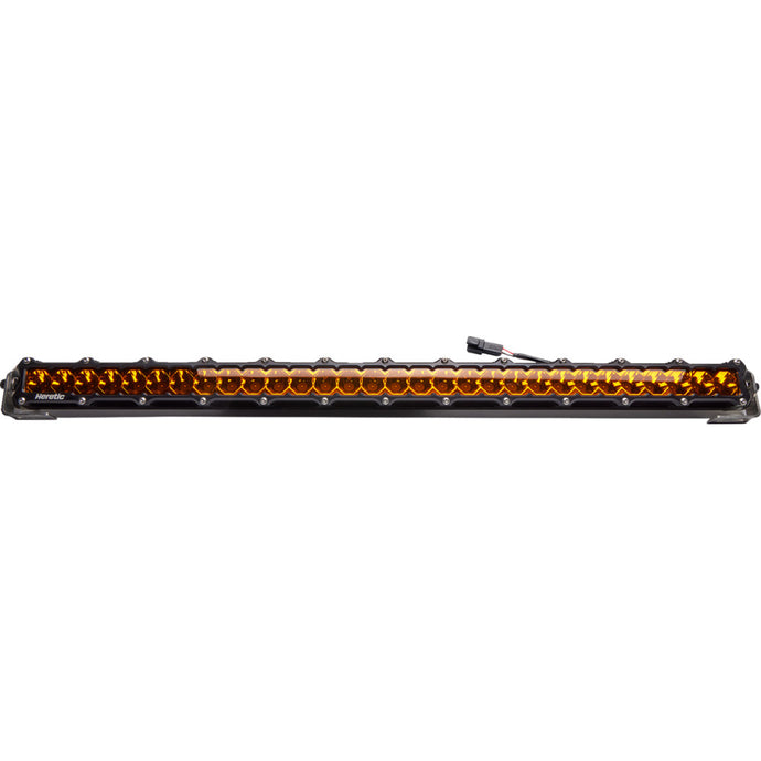 Heretic Studio 53007 6-Series Light Bar - 30in. (34in. x 2in. x 1.5in.) - Black Flood Light with Amber Lens