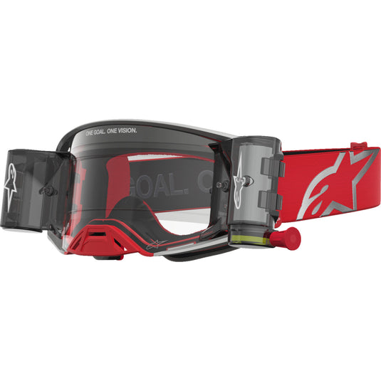 Alpinestars Supertech Firma Roll-Off Goggles (One Size Fits All, Red/Silver)