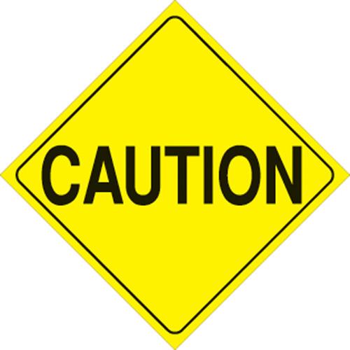 Voss 402 CAU YR 12x12in. Reflective Trail Sign - Caution (Yellow/Black)