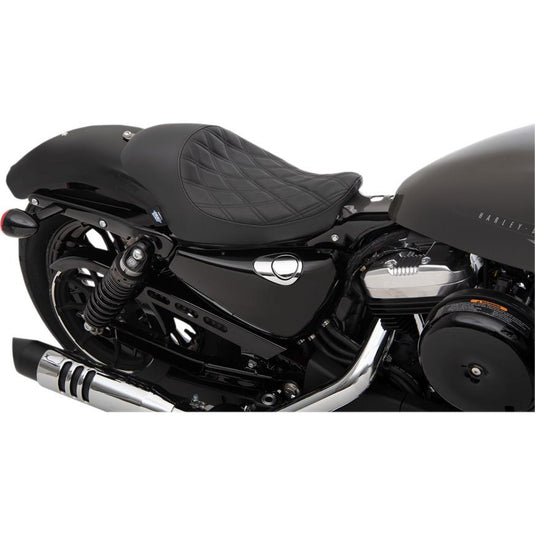 Drag Specialties 0804-0744 3/4 Solo Seat - Double Diamond - Black Stitch