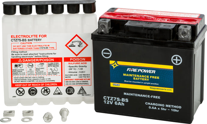 Fire Power CTZ7S-BS Maintenance Free Sealed Battery