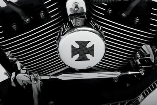 Drag Specialties 2107-0026 Horn Cover - Chrome with Black Cross Insert