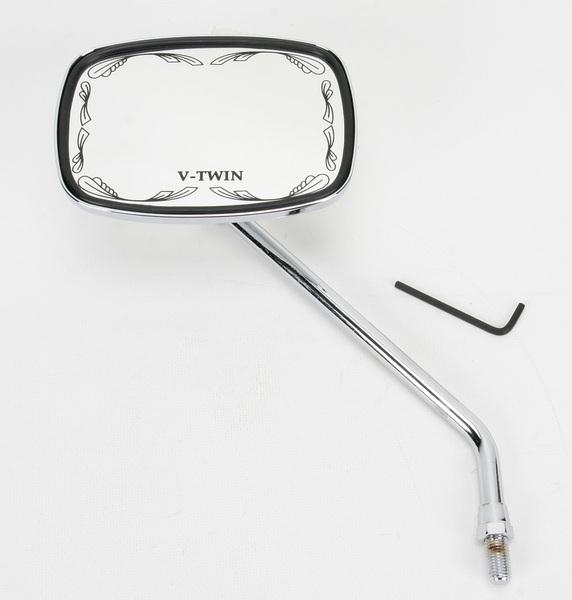 Emgo 20-21750 Universal Scrolled Mirror - V-Twin - 10mm Thread - Left