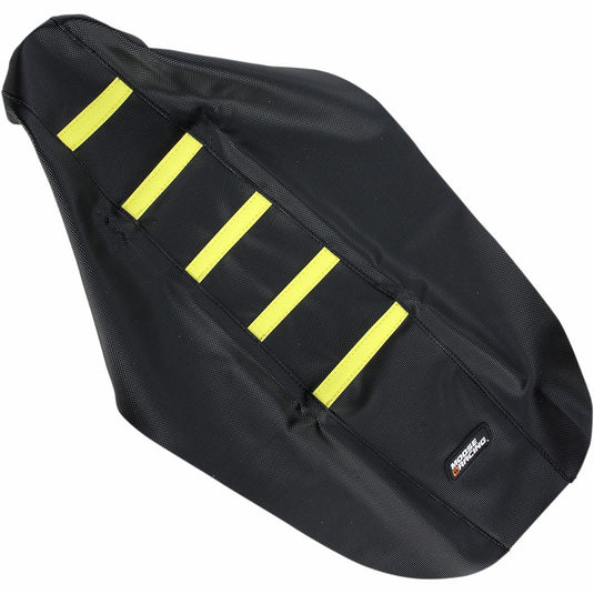 Moose Racing RM12501-331RT Ribbed Seat Cover - Black/Yellow Ribbed