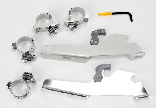 Memphis Shades MEK1986 Trigger-Lock Mount Kit for Fats/Slim Windshields - Polished