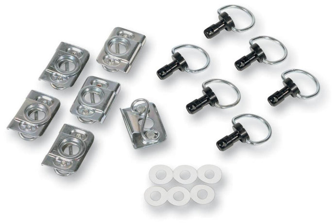 Cycle Performance CPP/9030BK Quick-Fasin Kit - Fiberglass D-Ring Kit with Clips - Black