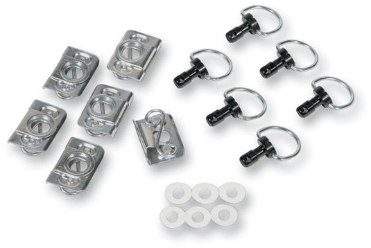 Cycle Performance CPP/9030BK Quick-Fasin Kit - Fiberglass D-Ring Kit with Clips - Black
