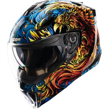 Load image into Gallery viewer, Icon Threshold Burn Birdie Burn Helmet (Large, Blue)
