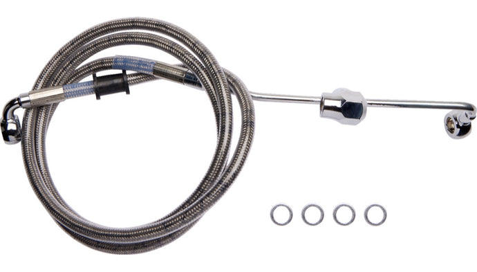 Drag Specialties 1741-6338 Clear Coated Standard Length ABS Stainless Steel Rear Brake Line Kit