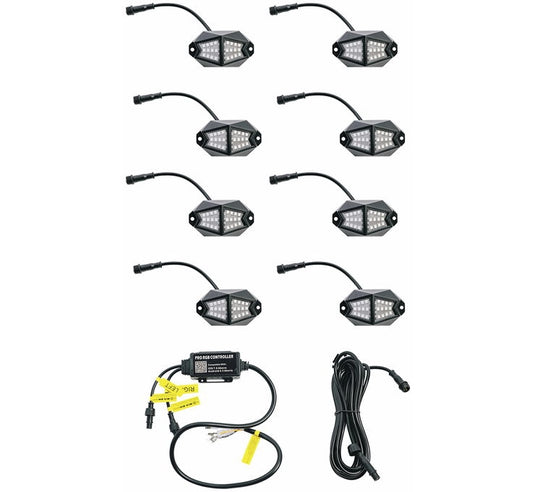 Whip-It 25-800 Wide-Angle LED Rock Lights - 8 POD