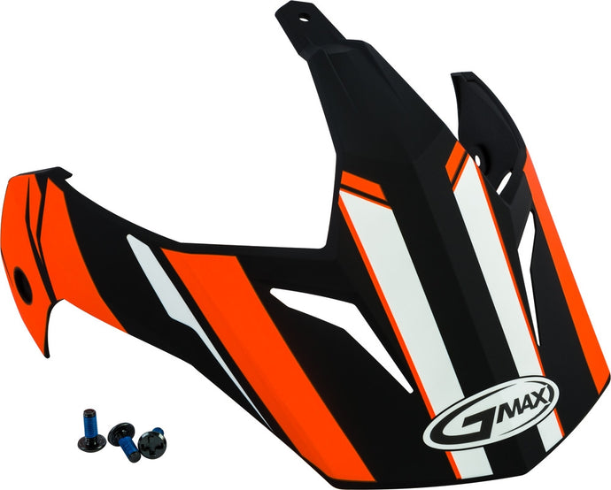 G-Max Visor with Screws for GM-11/S Helmets - Vertical Matte Black/Hi-Vis Orange