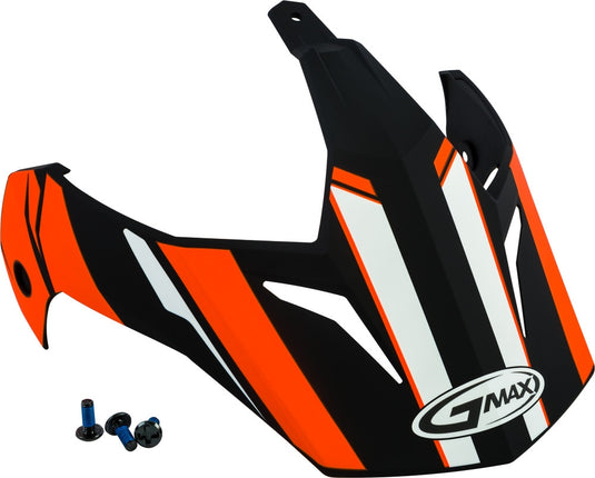 G-Max Visor with Screws for GM-11/S Helmets - Vertical Matte Black/Hi-Vis Orange