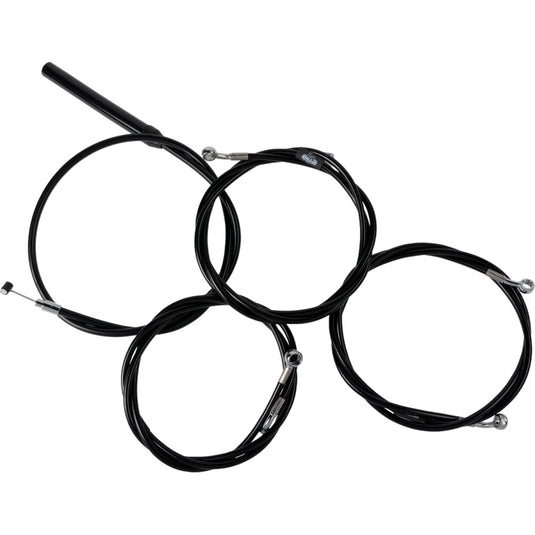 La Choppers LA-8059KT2-16B Complete Handlebar Cable and Brake Line Kit - 15in.-17in. - Black Vinyl