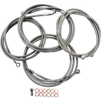 La Choppers LA-8052KT-13 Cable/Brake Line Kit - 12-14in. Ape Hangers - Stainless