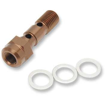 Shindy 17-627 Aluminum Banjo Bolts - Double with Bleeder - P1.25 Thread