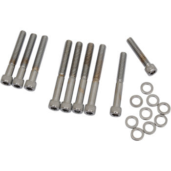 Drag Specialties DS-190875 Cam Cover Chrome Socket-Head Bolt Set - Knurled