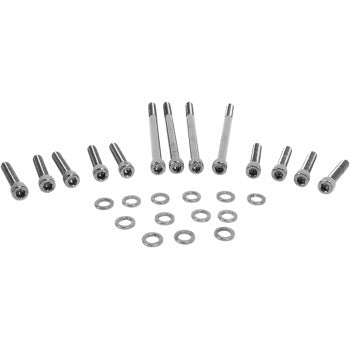 Drag Specialties 2401-0568 Primary Cover Black Chrome Socket-Head Bolt Set - Knurled