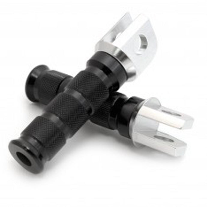 Emgo 50-11235A Slash-Cut Style Footpegs - Rider - Black