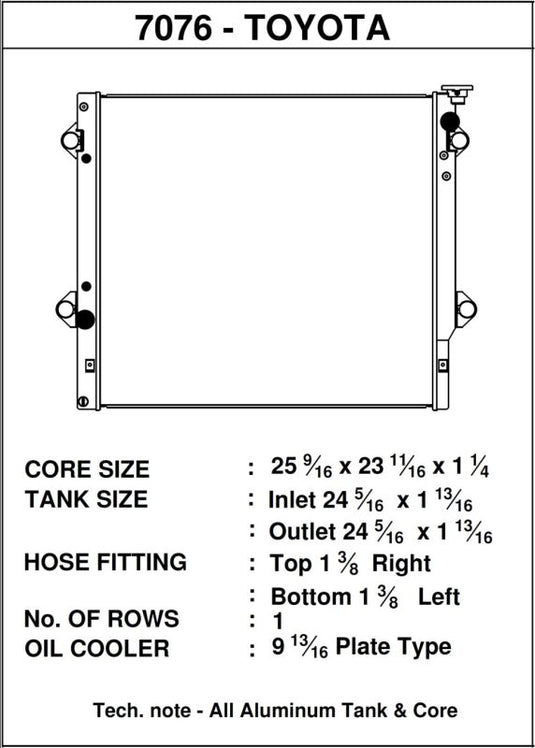 Csf 7076 CSF Radiators - Aluminum