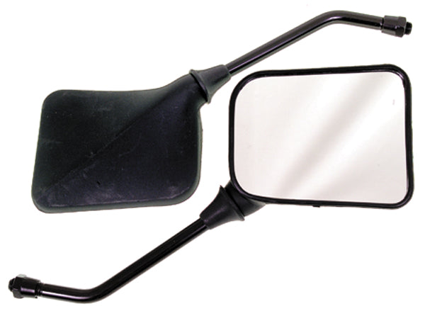 Emgo 20-46210 Universal Rectangular Mirror - Matte Black - 118mm x 85mm - 10mm Thread - Both