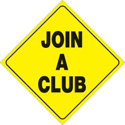Voss 479 JAC YR 12x12in. Trail Sign - Join A Club (Yellow/Black)