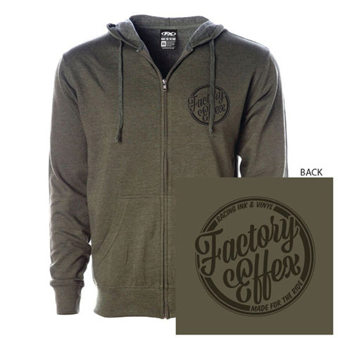 Factory Effex Script Zip Hoodie (X-Large, Olive)