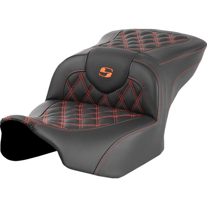 Saddlemen 823-07-18203 Roadsofa LS Seat without Drivers Backrest - Orange Stitching