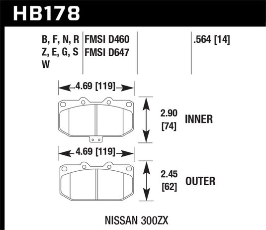Hawk Performance HB178Z.564 HAWK Ceramic Brake Pad Sets