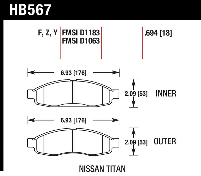 Load image into Gallery viewer, Hawk Performance HB567Y.694 HAWK LTS Brake Pads
