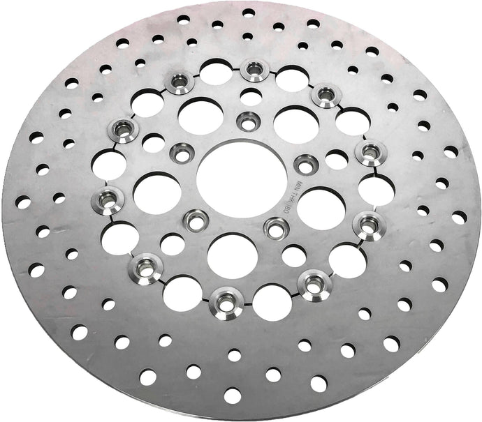 Harddrive 144322 Floating Brake Front Rotor - Stainless Steel Machine Finish