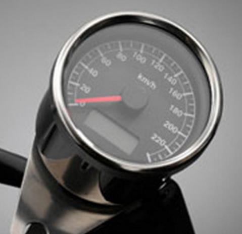 Highway Hawk HH-67-851 Mechanical Speedometer with Mounting Bracket - Black Face, Blue LED