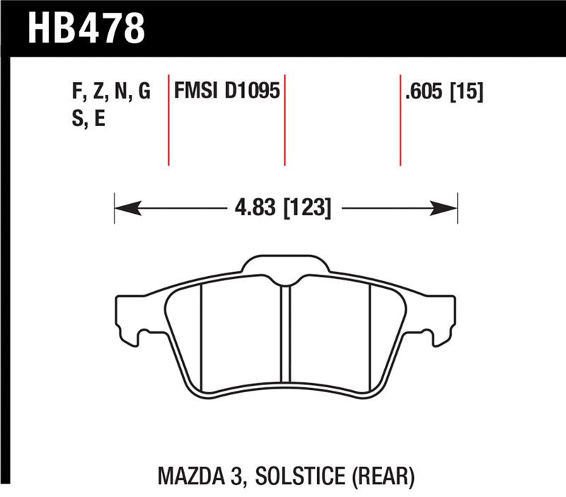 Load image into Gallery viewer, Hawk Performance HB478B.605 HAWK HPS 5.0 Brake Pad Sets
