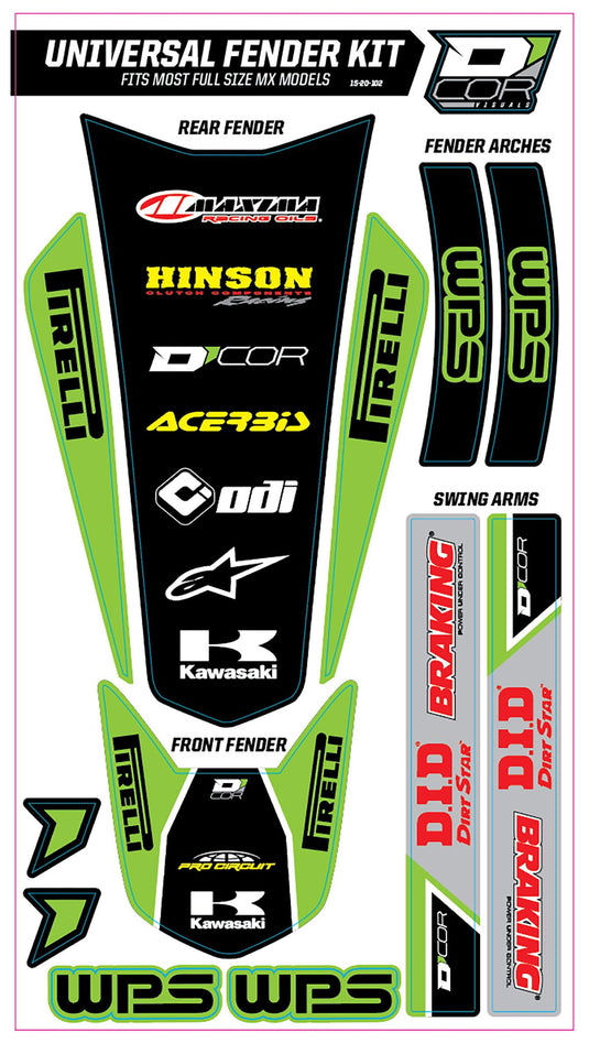 Dcor 15-20-102 Universal Rear Fender Trim Kit - Full Size - Kawasaki