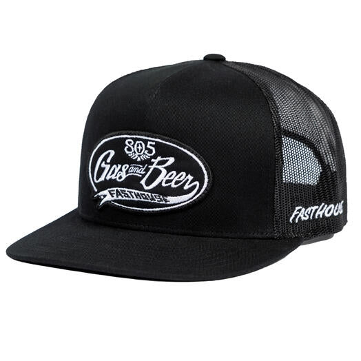 Fasthouse 805 Taproom Trucker Hat (One Size Fits Most, Black/Black)