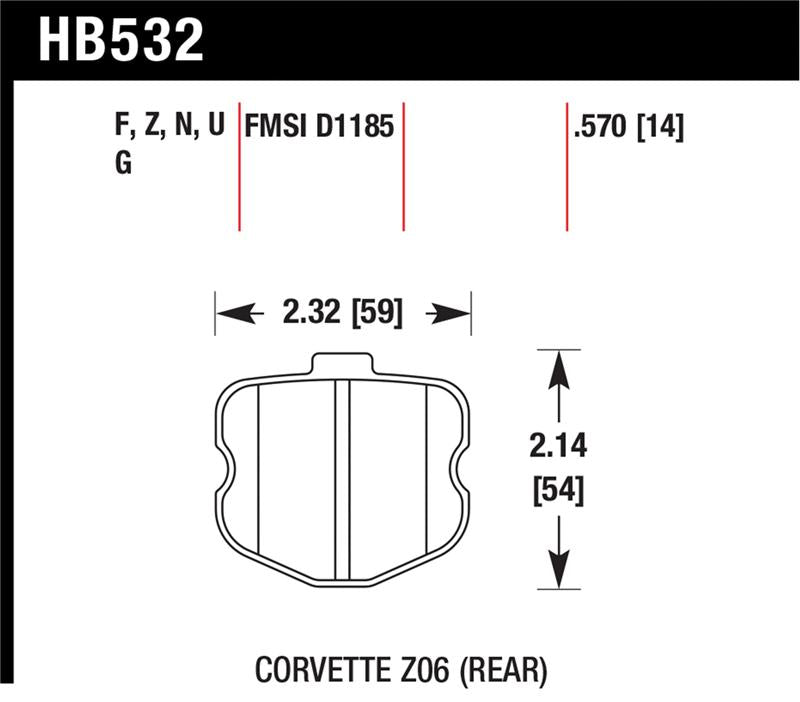 Load image into Gallery viewer, Hawk Performance HB532G.570 HAWK DTC-60 Brake Pad Sets
