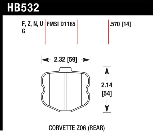 Hawk Performance HB532G.570 HAWK DTC-60 Brake Pad Sets