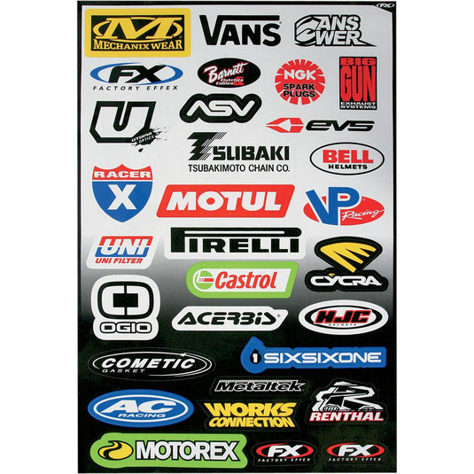 Factory Effex 10-68004 Sponsor Stickers Kit