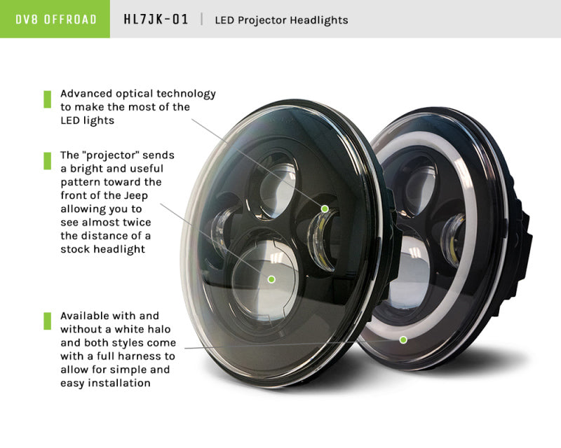 Load image into Gallery viewer, Dv8 Offroad HL7JK-01 DVE Headlights
