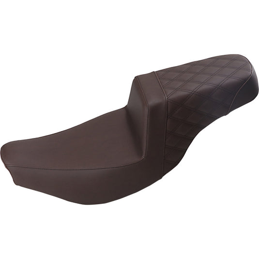 Saddlemen I14-07-173BR Step-up Seat - Brown - Front Smooth/Rear Lattice Stitch