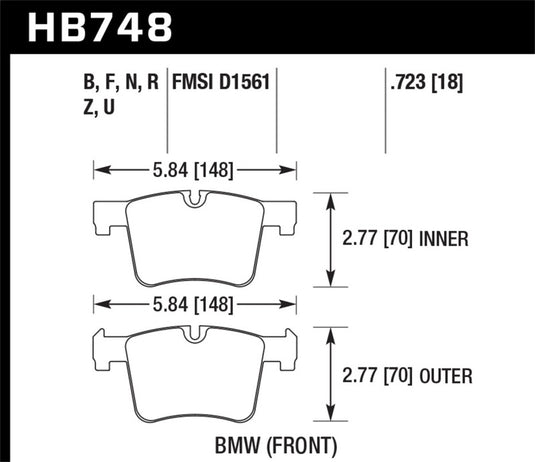 Hawk Performance HB748N.723 HAWK HP+ Brake Pad Sets