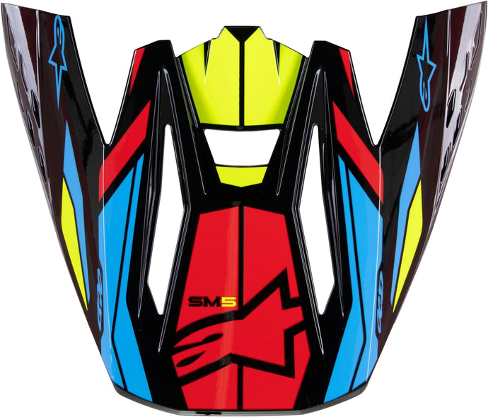 Alpinestars Visor for S-M5 Action 2 Helmet - Black/Yellow Fluo/Bright Red
