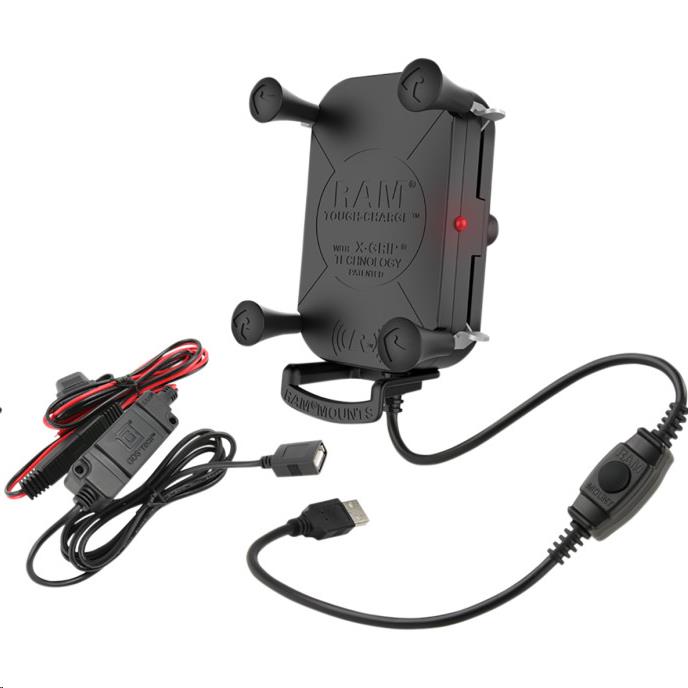 Ram Mounts RAM-HOL-UN12WB-V7M RAM Tough-Charge Wireless Charging Holder with Hardwire Charger