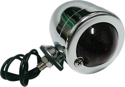 Harddrive 201036 Single Filament Bullet Marker Light - Chrome - Red Lens